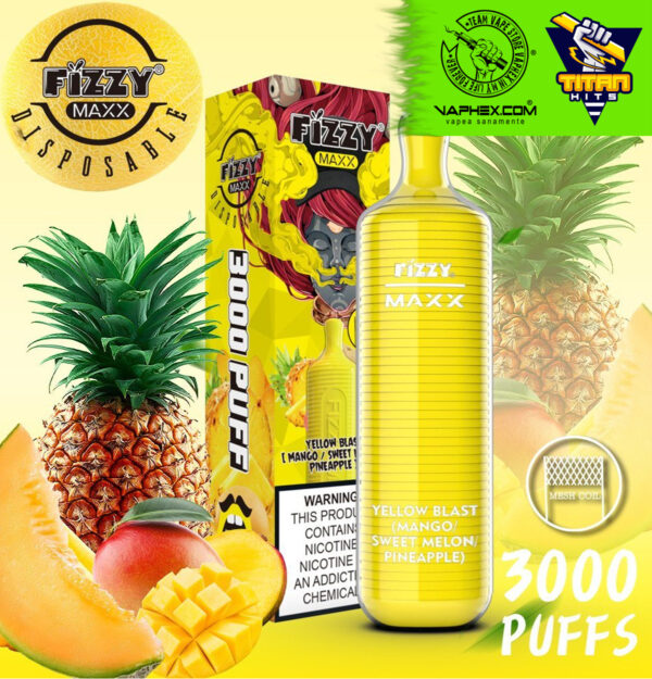 fizzy maxx pine apple mesh coil 3000 Puffs