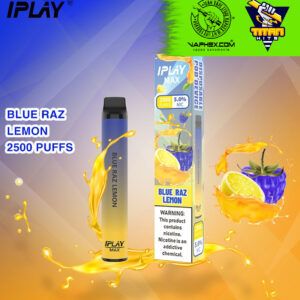 iplay max blue raz lemon 2500 puffs